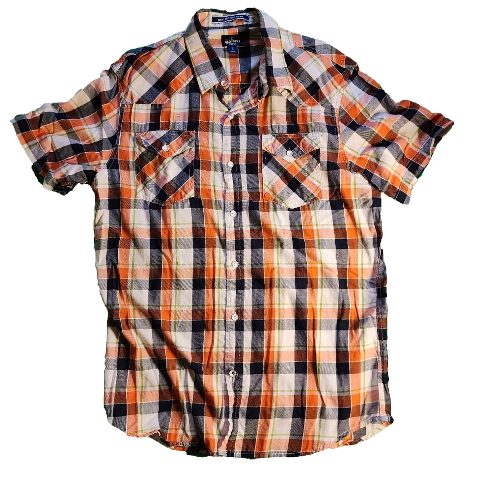 Old Navy Plaid Button-Up Shirt Men's Medium